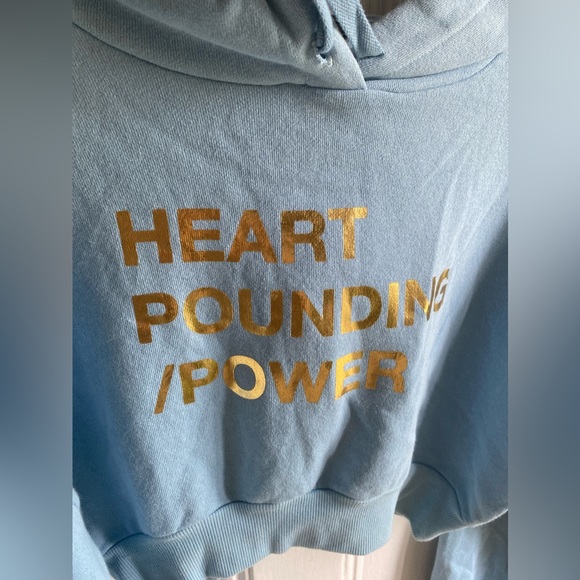 NWOT Tracy Anderson Heart Pounding Cotton Crop Hoodie Sz S - Picture 3 of 8